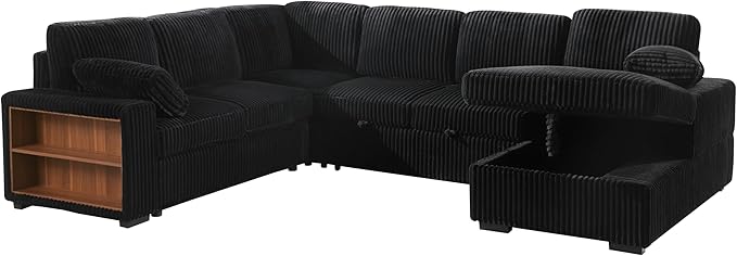 Eafurn Oversized U Shaped Convertible Sleeper Sectional Sofa w/Pull Out Couch - Image 7