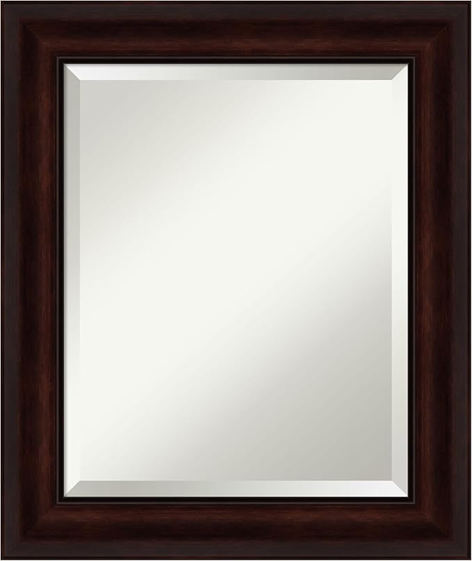 Amanti Art Brown Wall Mirror 25x21 Coffee Bean Brown Rectangle Bathroom Mirror by AmantiArt