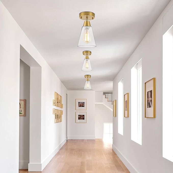 MWZ Gold Wall Sconce Set of 2, Modern Brushed Brass Sconces Lighting - Image 8