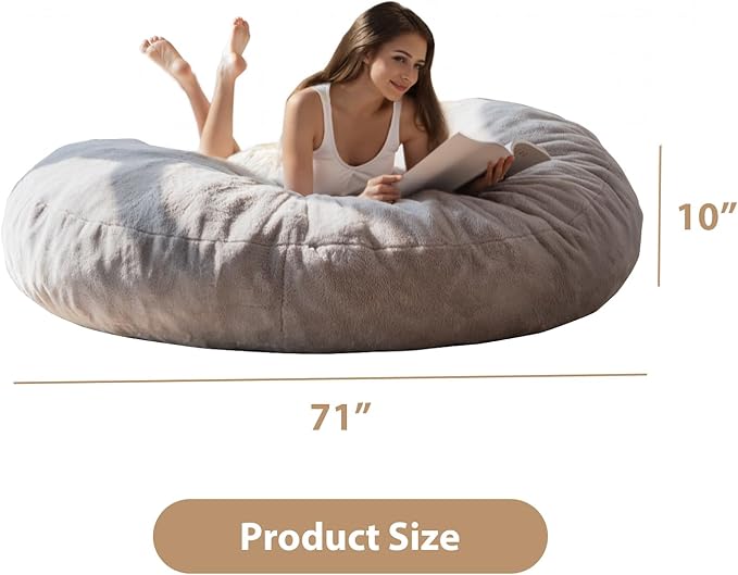 BYBYME 3 in 1 Bean Bag Chair, Convertible Chair Folds from Bean Bag to Lounger - Image 2