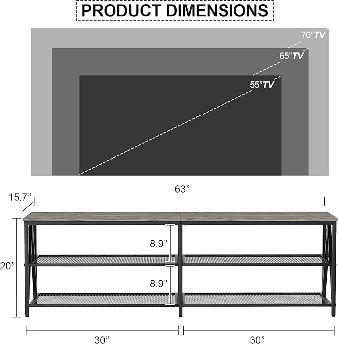 TV Stand for TVs up to 70 Inch, Entertainment Center for Living Room - Image 6