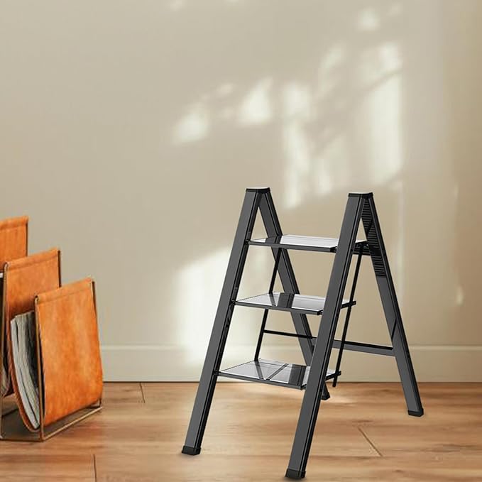 3 Step Ladder, Portable Step Ladder Folding, Lightweight Step Ladder - Image 5