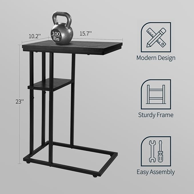 Yoobure C Shaped End Table, Side Table - Image 3