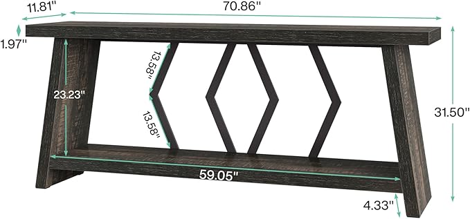Tribesigns 70.86-Inch Long Sofa Table - Image 2