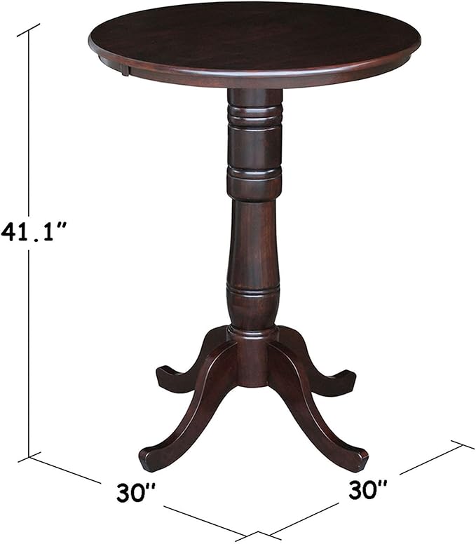 IC International Concepts 30" Round Top Pedestal Table, Bar Height-40.9" - Image 5