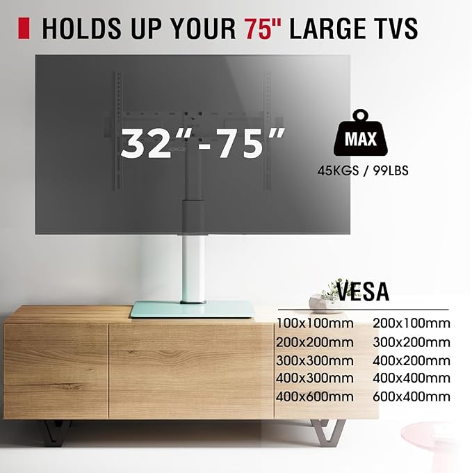 Swivel Universal TV Stand for 32-75 inch TVs - Image 6