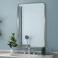 ANDY STAR 22x30'' Brushed Nickel Bathroom Mirror, Rounded Rectangle Brushed by ANDYSTAR