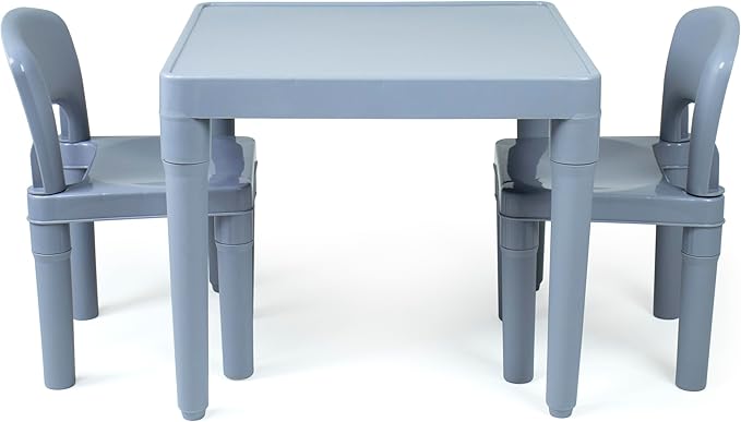 Humble Crew Kids Plastic Table and 2 Chairs Set, Lightweight Toddler Activity - Image 2