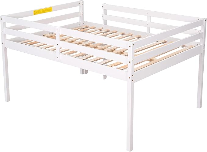 HomSof Full Loft Bed with Guard Rail & Ladder, No Box Spring Needed, Easy - Image 5