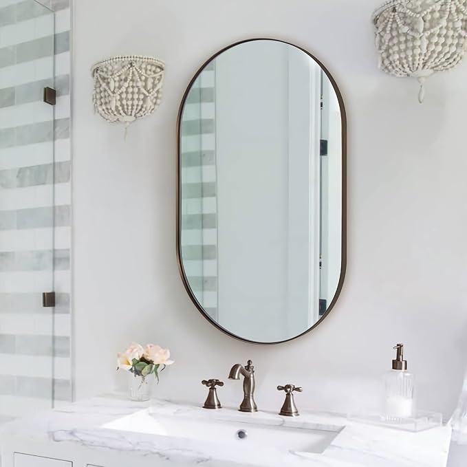 ANDY STAR Bronze Oval Mirror for Bathrooml, 20x33 Oval Bronze Mirror in - Image 9