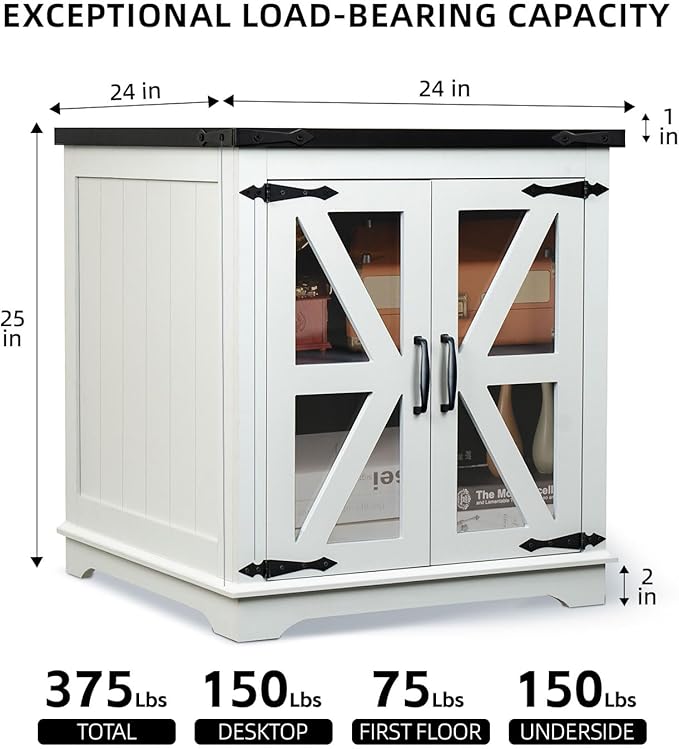 Farmhouse End Table, Rustic Square Sofa Beside Table - Image 8
