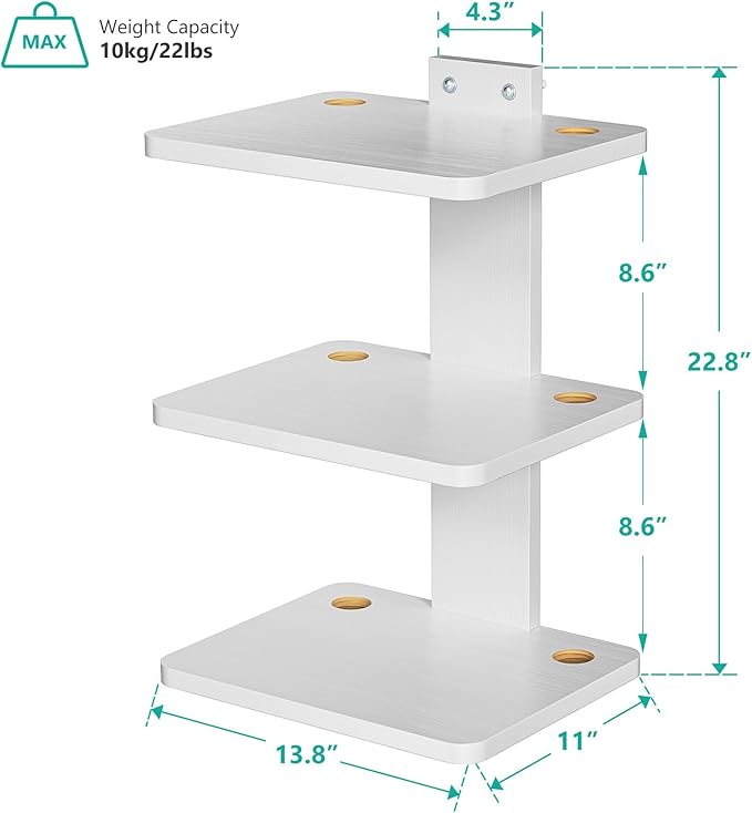 WALI Floating TV Shelf, Holds Up to 22lbs, Wooden Wall Mounted Shelves - Image 3