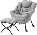 Lazy Chair with Folding Ottoman, Modern Accent Lounge Armchair with Armrests by MBOOYOME
