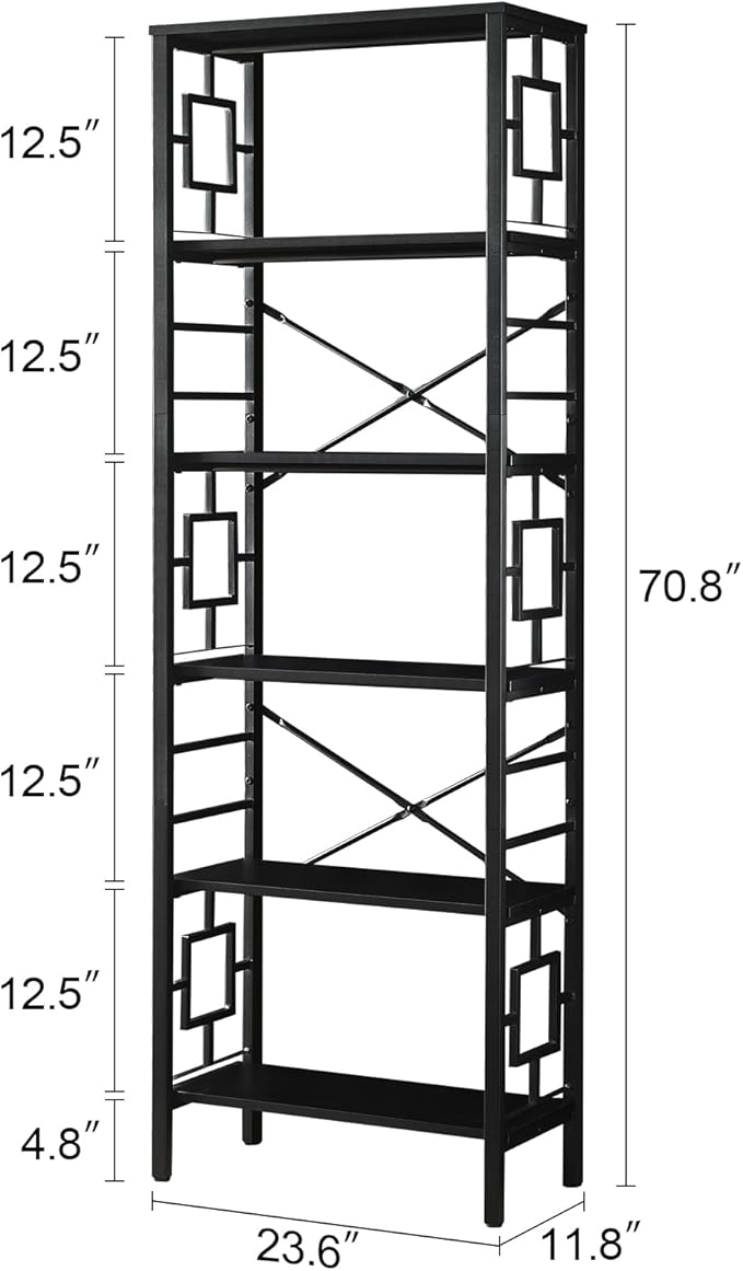 HOMISSUE Tall Bookshelf, Industrial Bookshelf - Image 2