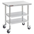 DuraSteel Stainless Steel Work Table 30" x 36" x 34" Height w/ 4 Caster Wheels by DuraSteel