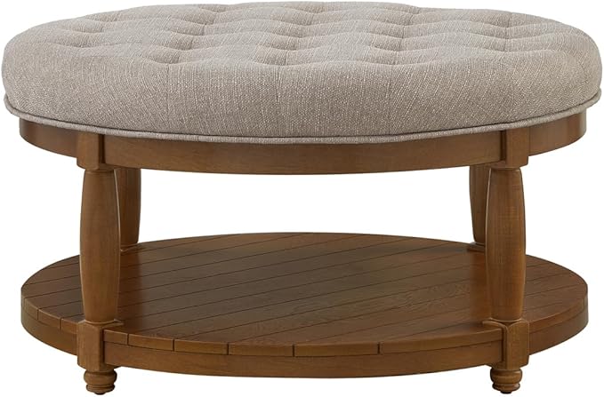 24KF Upholstered Round Coffee Table - Image 4