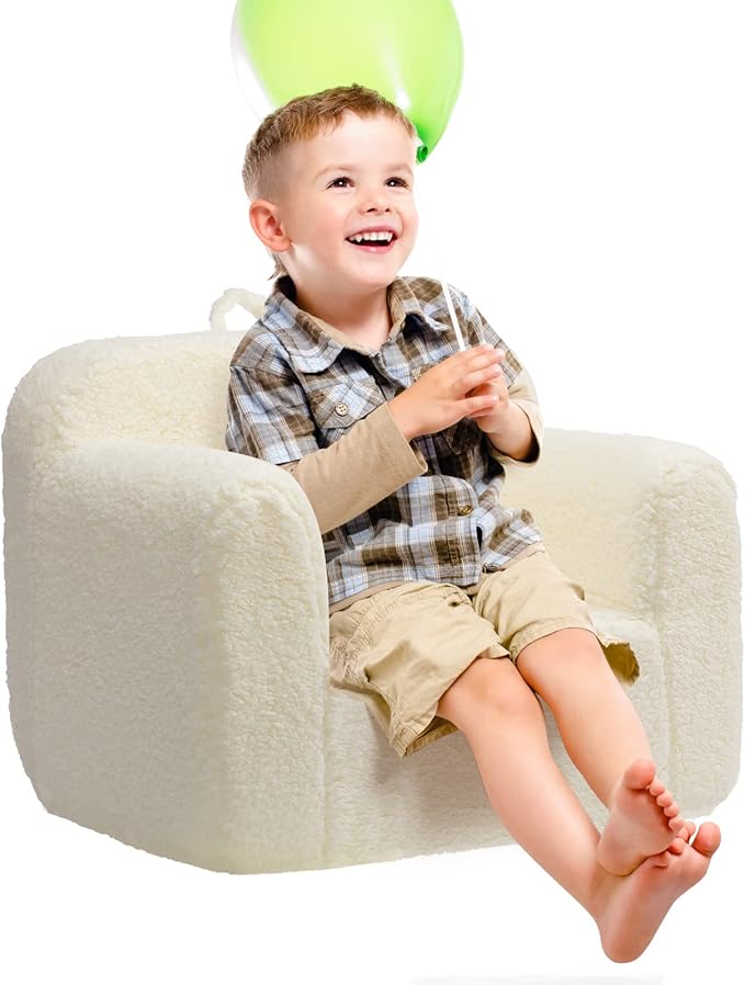 ALIMORDEN Kids Ultra-Soft Snuggle Foam Filled Chair, Toddler Cuddly Sherpa - Image 4