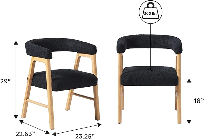 Walker Edison Ezra Modern Curved Back Dining Chair - Image 3