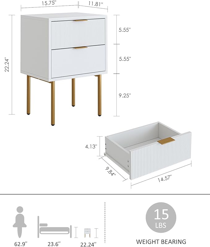 Nightstand, Small Bedside Table - Image 2