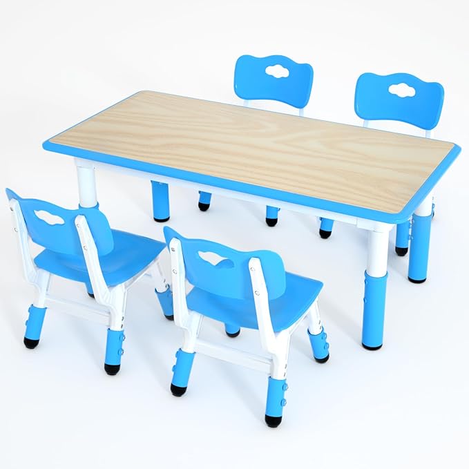 Kids Table and 4 Chairs Set，Height Adjustable Children Table & Chair，Toddlers by Unknown
