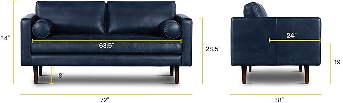 POLY & BARK Napa Furniture, 72 inches, Midnight Blue - Image 3