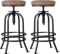 LOKKHAN 32 Inch Vintage Industrial Bar Stool-Swivel Upholstered Metal Bar by LOKKHAN