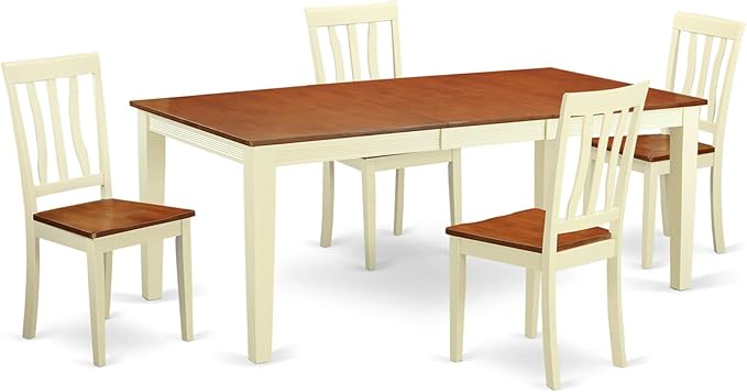 East West Furniture QUAN5-WHI-W 5 Piece Dining Room Furniture Set Includes a by EastWestFurniture
