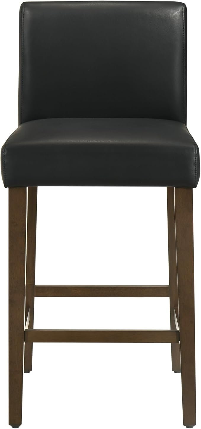 CHITA Counter Height Bar Stools Set of 3, PU Leather in Black - Image 5