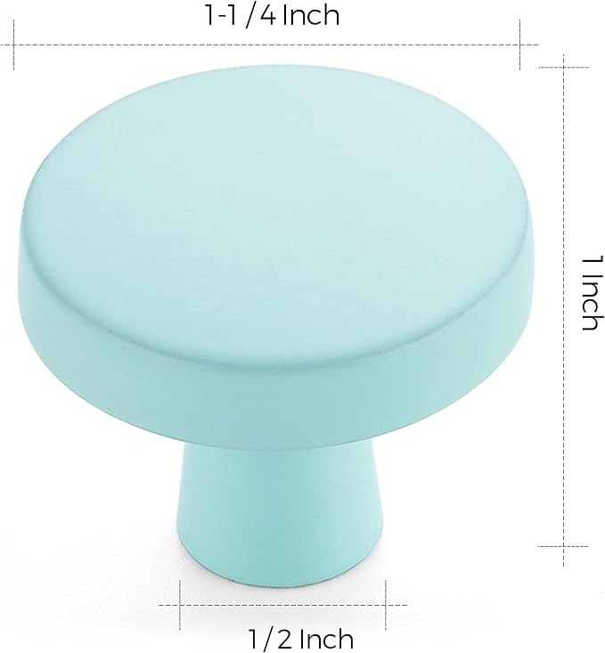 Ravinte 5 Pack Drawer Pulls 1-1/4 Inch Kitchen Cabinet Knobs Solid Round - Image 3