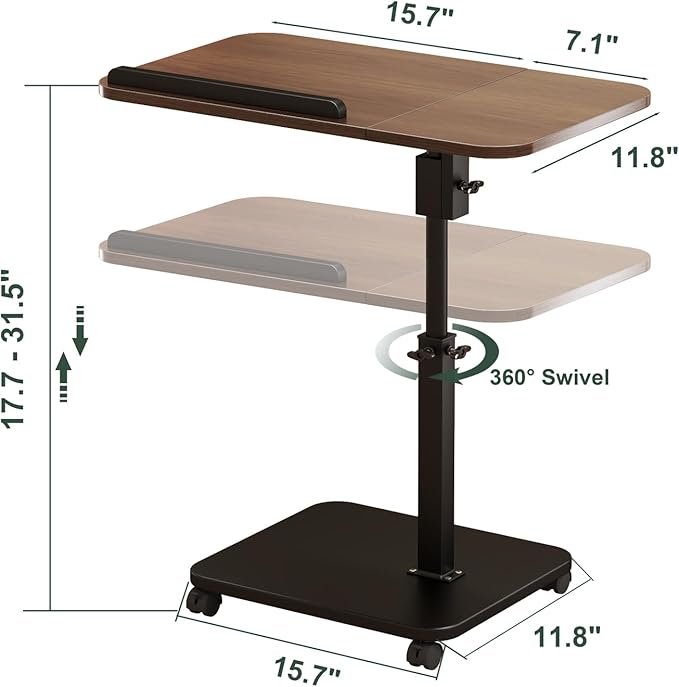 Adjustable Height C Shaped End Table - Image 2