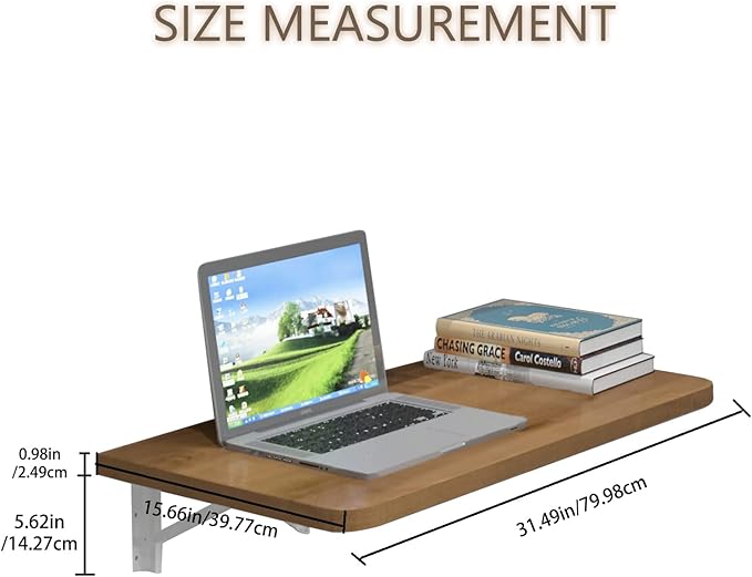 Pmnianhua 31'' Wall Mounted Drop Leaf Table, Folding Table, Fold Down Wall Desk - Image 2