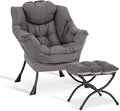 LITA Lazy Chair with Ottoman, Modern Accent Leisure Upholstered Lazy Sofa by LITA