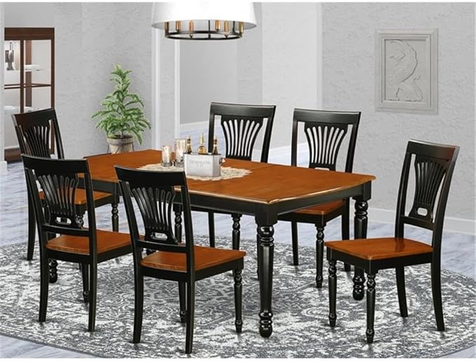East West Furniture DOPL7-BCH-W 7 Piece Dining Table Set Consist of a Rectangle - Image 2