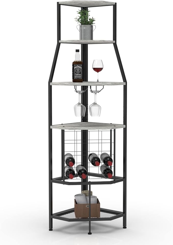 5-Tier Corner Wine Rack Floorstanding - Image 7