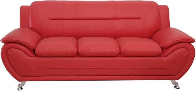 Container Furniture Direct Michael Sofa And Loveseat Red - Image 3