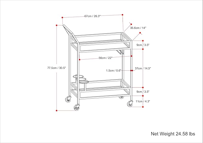 SIMPLIHOME Watts Modern 26 inch Wide Bar Cart in Chrome - Image 3