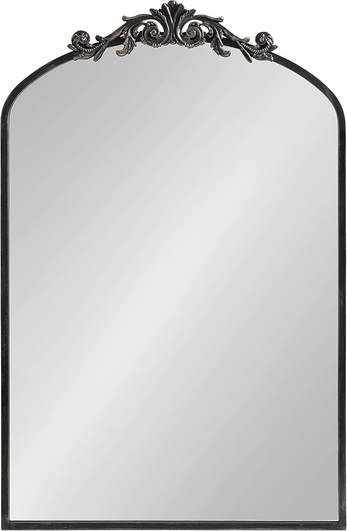 Kate and Laurel Arendahl Traditional Arch Mirror, 24 x 36, Antique Black - Image 2