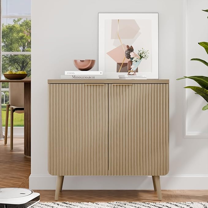 29.5" Sideboard Cabinet with Doors, Modern Buffet Cabinet with Adjustable Shelf - Image 6