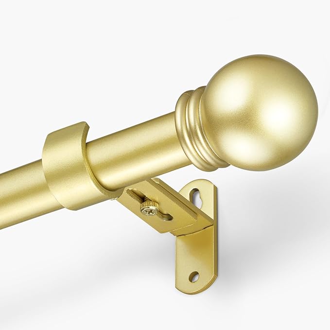 Curtain Rods for Windows 16 to 136 Inches, Curtain Rod Max Adjustable Length of by AMZSEVEN
