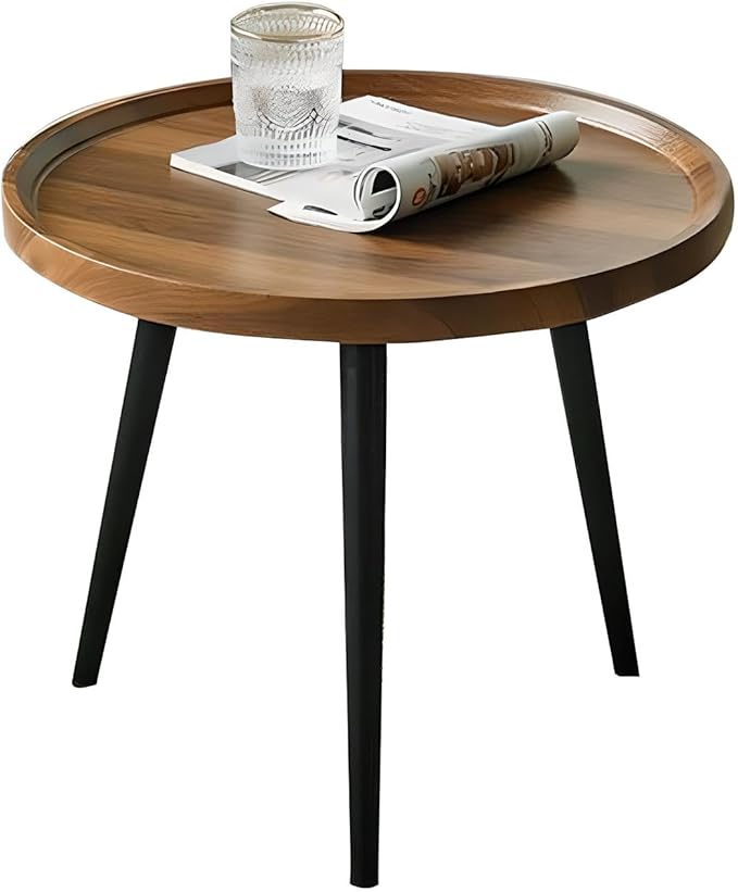 Jessie Small Round Coffee Tables, Easy Assembly Circle Walnut Coffee Tables by jessie