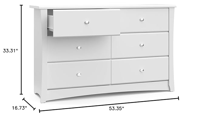 Storkcraft Crescent 6 Drawer Double Dresser – GREENGUARD Gold Certified - Image 17