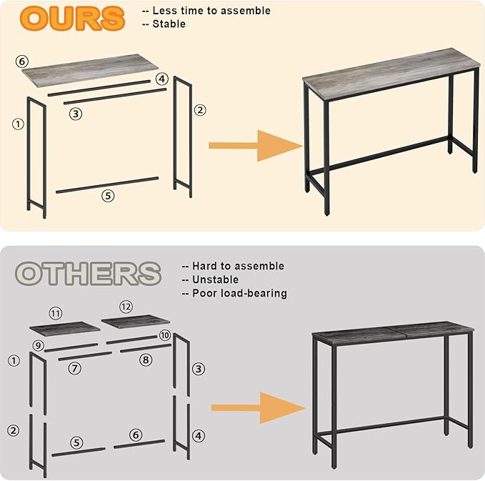 39.4” Console Table, Hallway Entrance Table Sofa Table Behind Couch, - Image 3