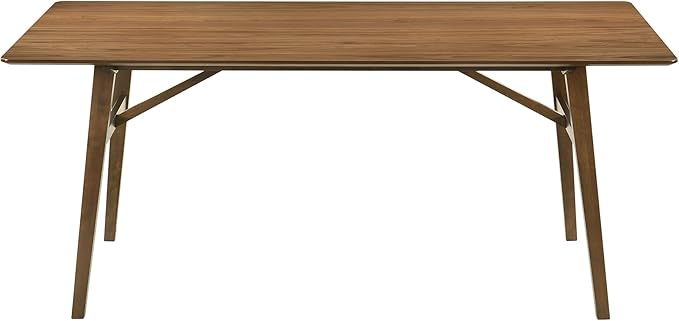 Armen Living Channell Mid Century Modern 5 Piece Walnut Wood Dining Table Set - Image 9