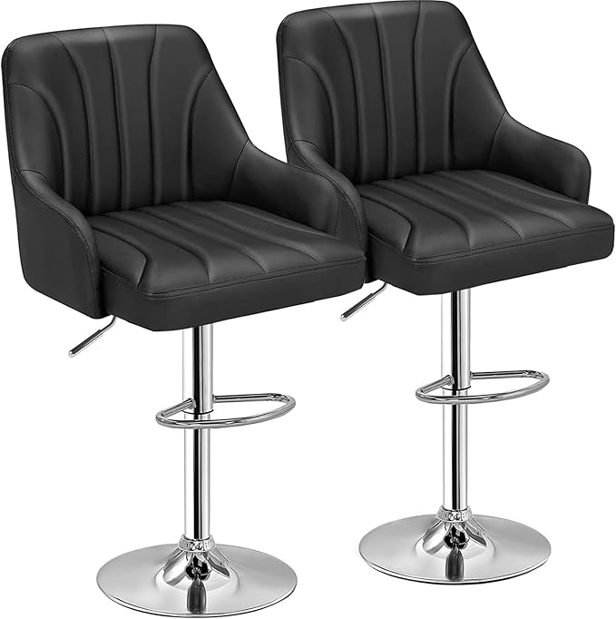 VECELO Bar Stools Set of 2, Adjustable Barstools, Counter Height Stools by VECELO