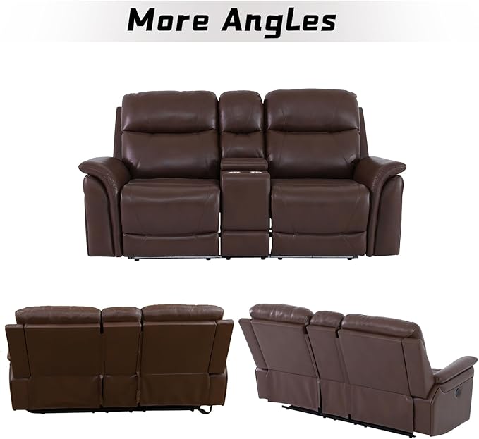 Nicbex PU Leather Power Wall Hugger Chair Double Reclining Sectional Sofa - Image 7