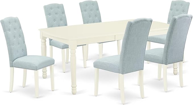 East West Furniture DOCE7-LWH-15 7 Piece Kitchen Table & Chairs Set Consist of by EastWestFurniture