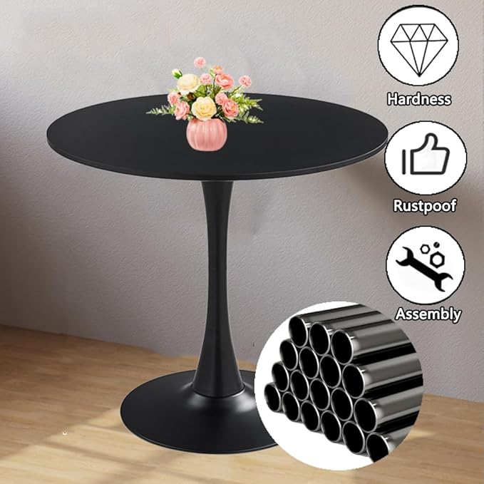 23.4" Tulip Dining Table, Mid-Century Modern Style, Round MDF Top - Image 7