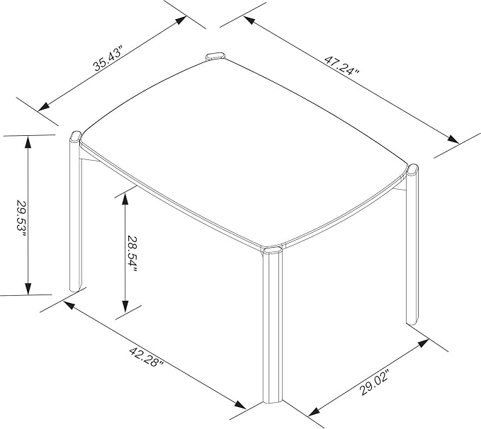 Manhattan Comfort Gales 47-Inch Mid Century Modern Dining Table - Image 3
