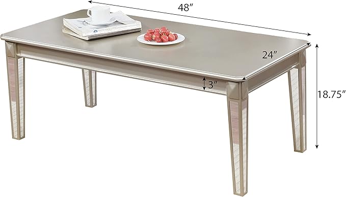 Roundhill Furniture Barent Contemporary Wood Coffee Table - Image 2