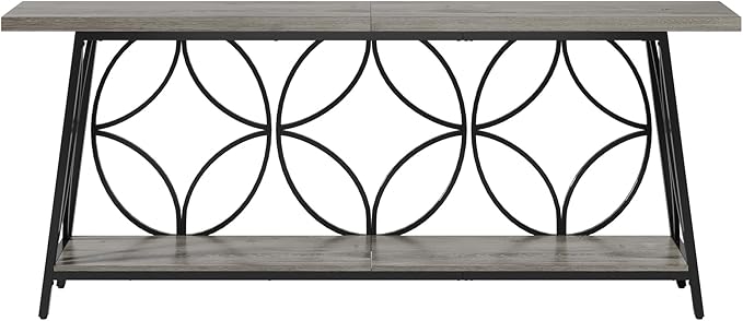 70.9-Inch Sofa Table, 2-Tier Narrow Console Table - Image 9